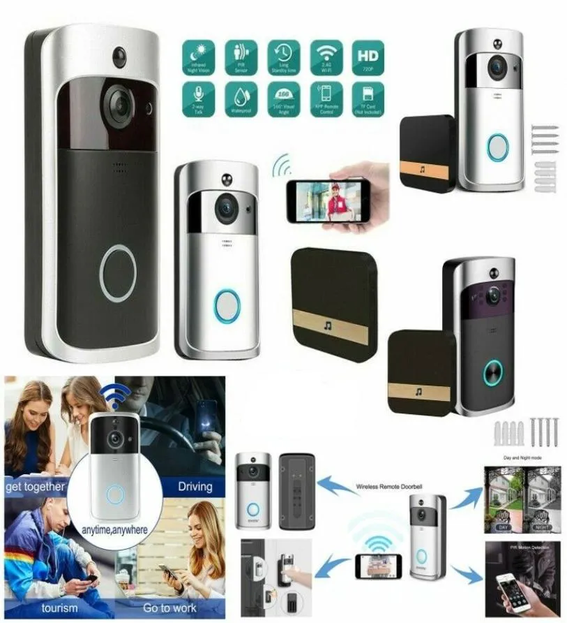 Wireless Wi -Fi Video Doorbell Smart Phone Ring Intercom Sistema de segurança IR Visual HD Câmera BELL BELHA IMPRESSÃO CAT EYE3600803