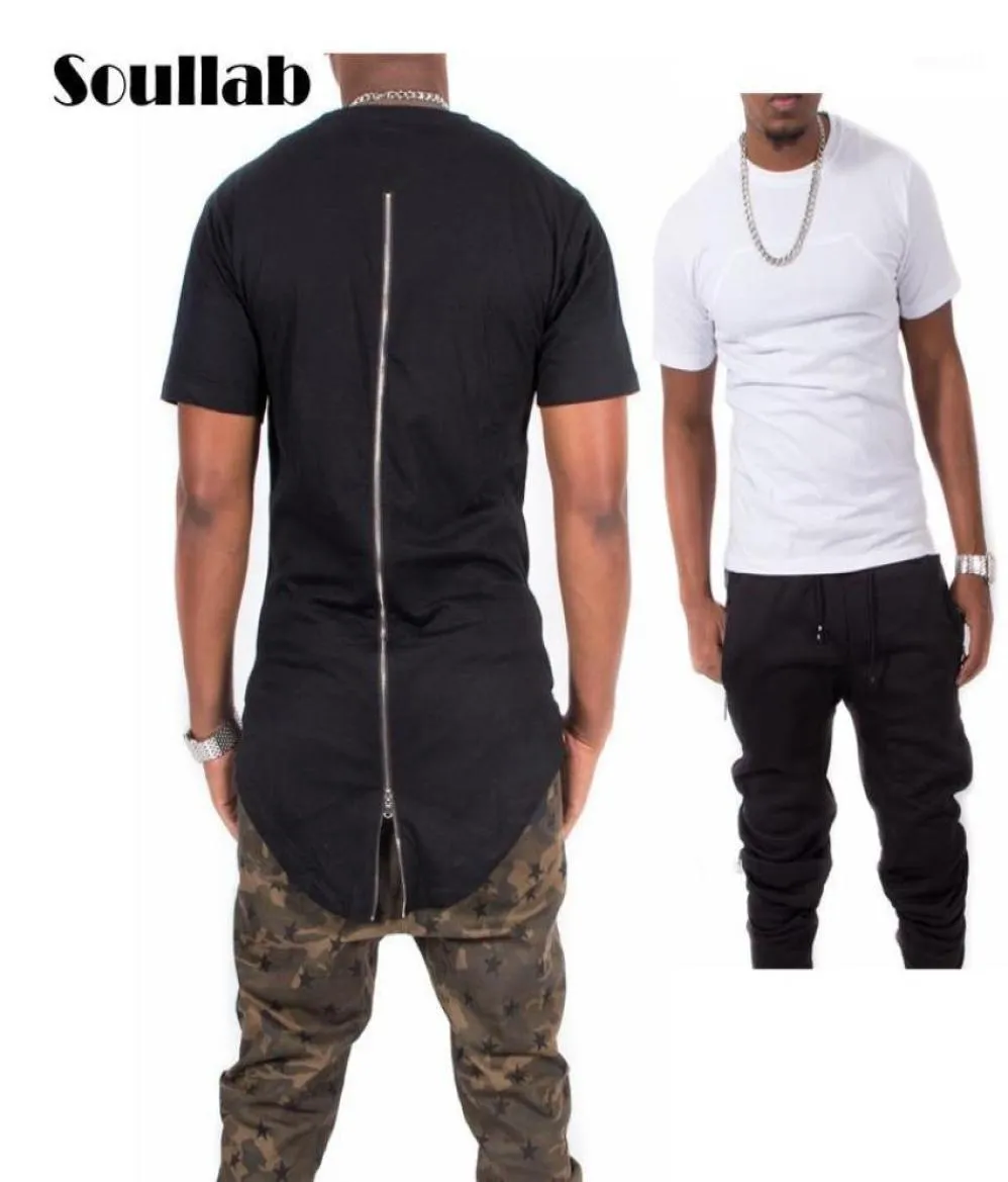 Blackwheitered Plaid XXXL Long Back Zipper Streetwear Swag Man Hip Hop Skateboard Tyga Tshirt T Shirt Top Tees Män kläd17705276