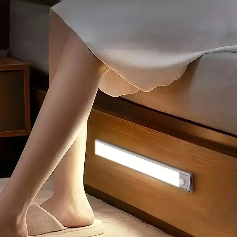 1PC 7.87 cala LED Motion Contain Light, pod blatą oświetlenie szafy, bezprzewodowe magnetyczne ładowce USB Kitchenowe lampki nocne, światło oparte na baterii