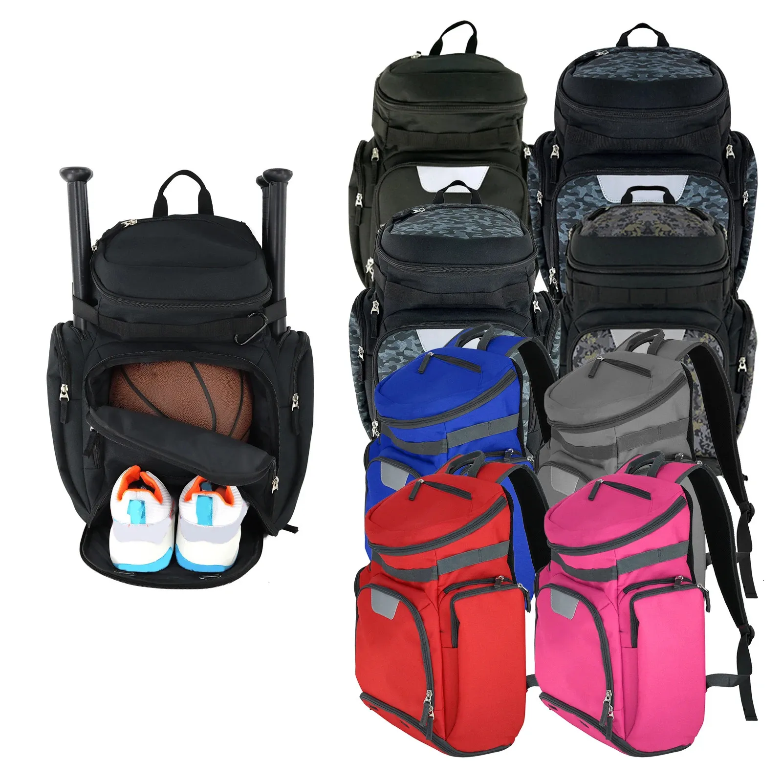 Sac à Dos Spalding Basket – 30L, Compartiments Ballon & Chaussures, Oxford Imperméable, Noir