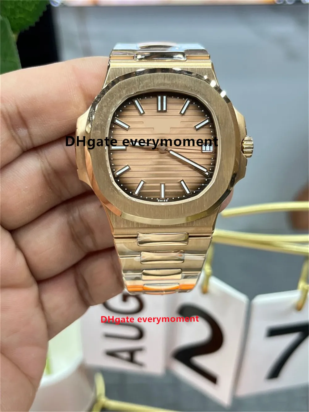 3K Factory 5711 40 mm Kal. 324 316L Gelbgold Automatische mechanische Herrenuhren Datum Leuchten Wasserdichter Saphir Erstklassige Armbanduhren Echtzeit Foto-54