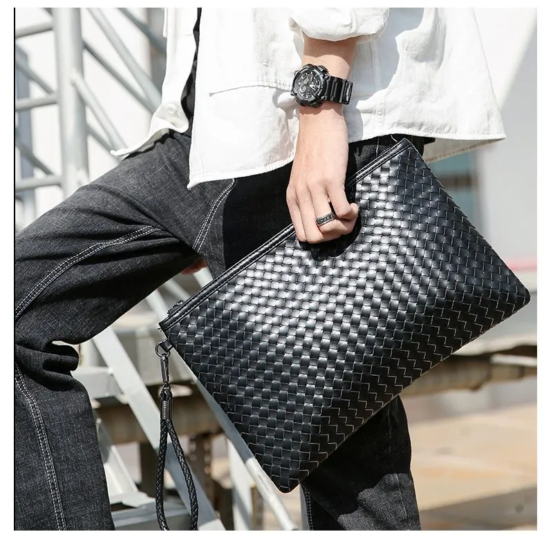 Designer Men Clutch ClutchBag Borse Weave Clutchs Borse Man Borsa per polso Luxury Cash Fashion Casual Pocche a più tasche all'interno della tasca con cerniera nascosta HBP Dicky0750 Dicky