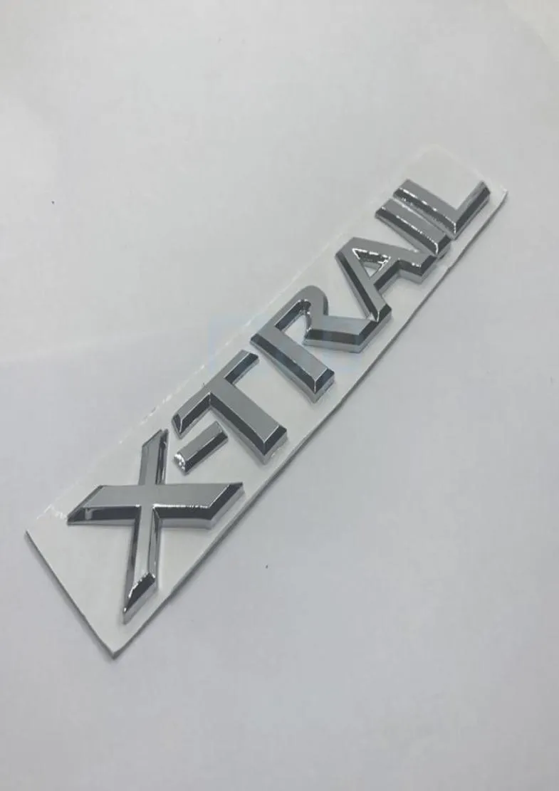 Odznaka z tyłu samochodu 3D Chrome X Letters Trail Srebrna naklejka do Nissan Xtrail Auto Styling7495635