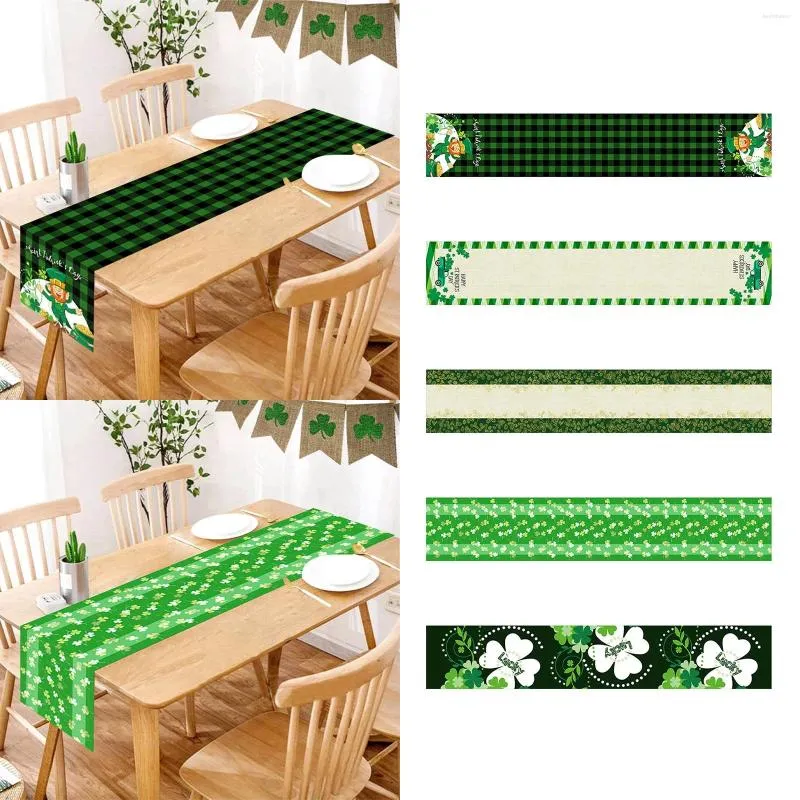 Table Cloth St. Patrick's Day Tablecloth Festive Event Scene Set Decorative MATS Quilted Runners 72 Inches Long
