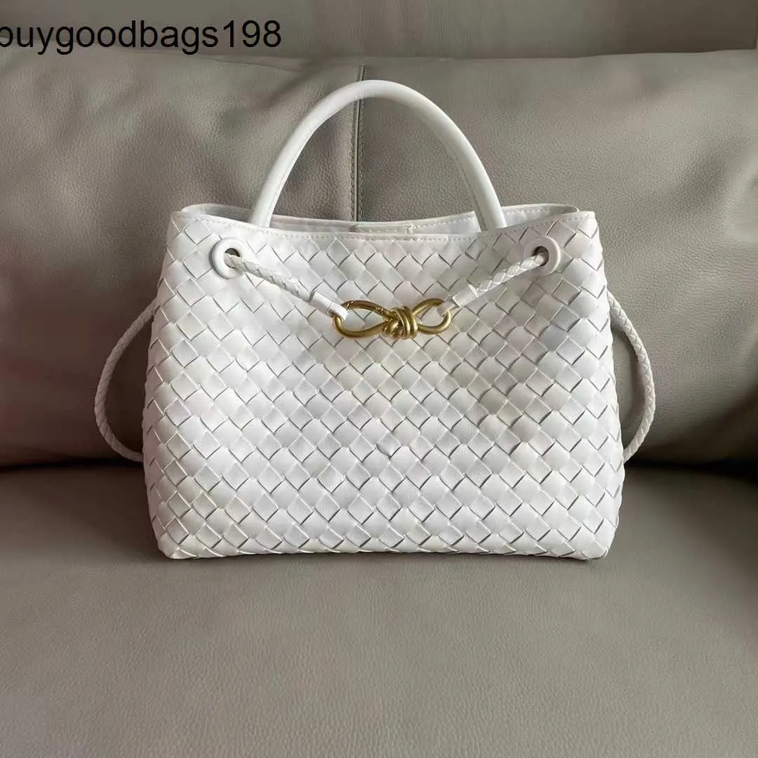 Andiamos Bolsas BottegaaVeneta Bolsas de design pequeno com fivela de corda de metal Bolsa de couro tecido de um ombro portátil de grande capacidade Cesta de vegetais Bun feminino