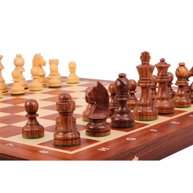 Luxusholzschach -Set 48 48 cm King Height 90mm Stücke mit Schachbrett Staunton Deutsch Reiter Spiel 231227