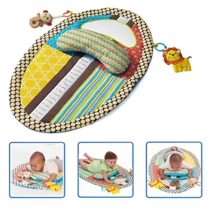 Mats Tummy Time Activity Play Mat Ergonomic Plush Pillow Baby Mirror Squishy Toys Changing Pad Height ure Chart Easy 210827