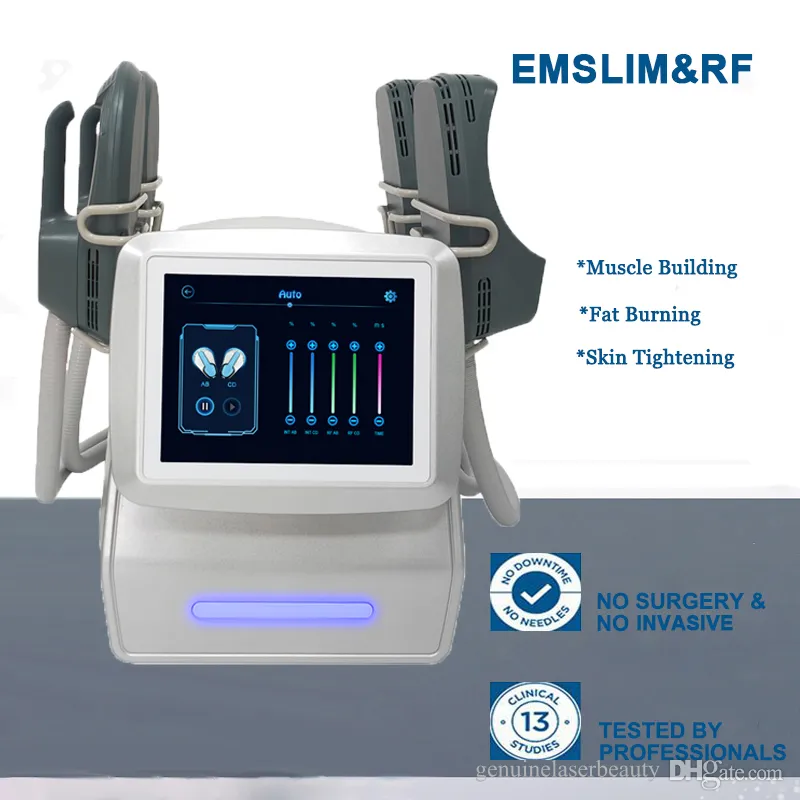 Emslim – appareil de stimulation musculaire pour le contour du corps, amincissant, anti-cellulite, ems rf, machines de stimulation musculaire, 4 poignées