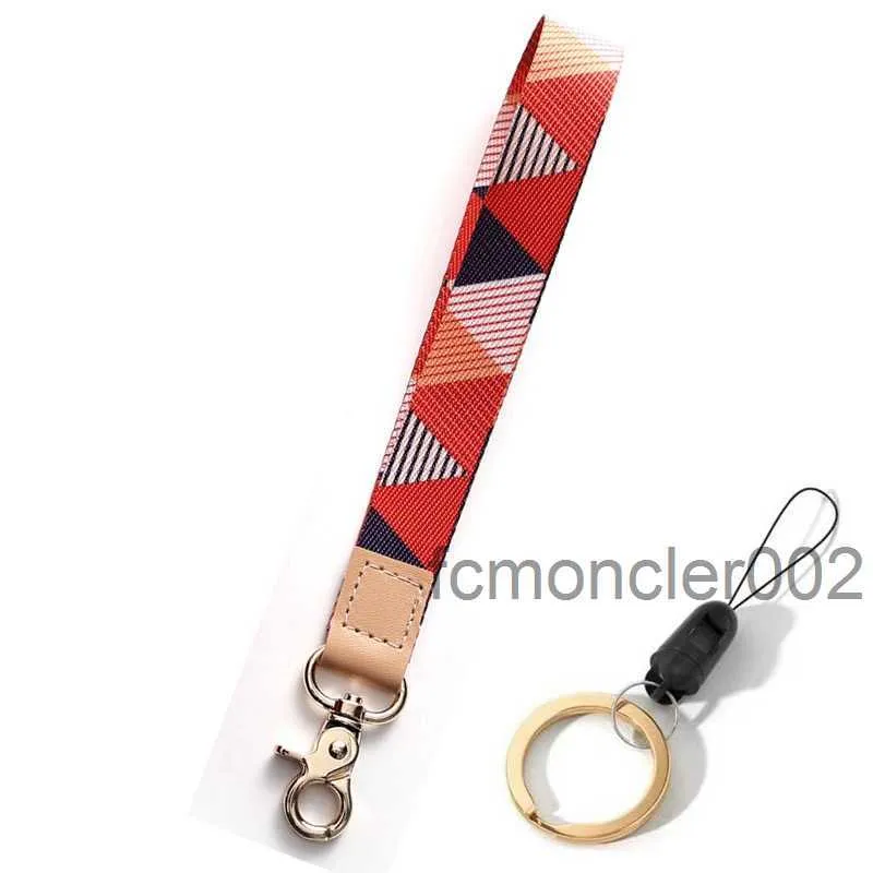 Keychain Hanging Rope Triangle Printing Pattern Broadband Clip Key Chain Mobiltelefon LANYARD handledsrem Anti-Lost Shoulder Band Cirka 16cm 3Jan