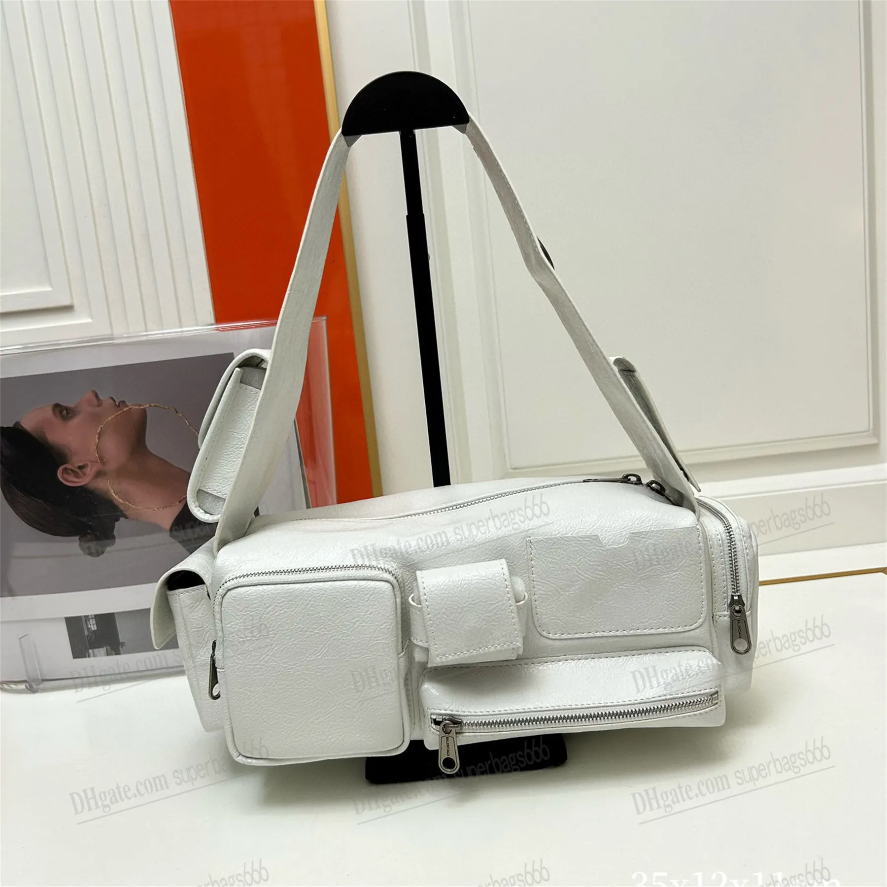 SUPERBUSY XS SLING BAG IN BLACK White Arena Lambskin Aged Silver Hardware Messengers Handbags Shoulder Bag Clutch Luxury Designer Fashion Purses