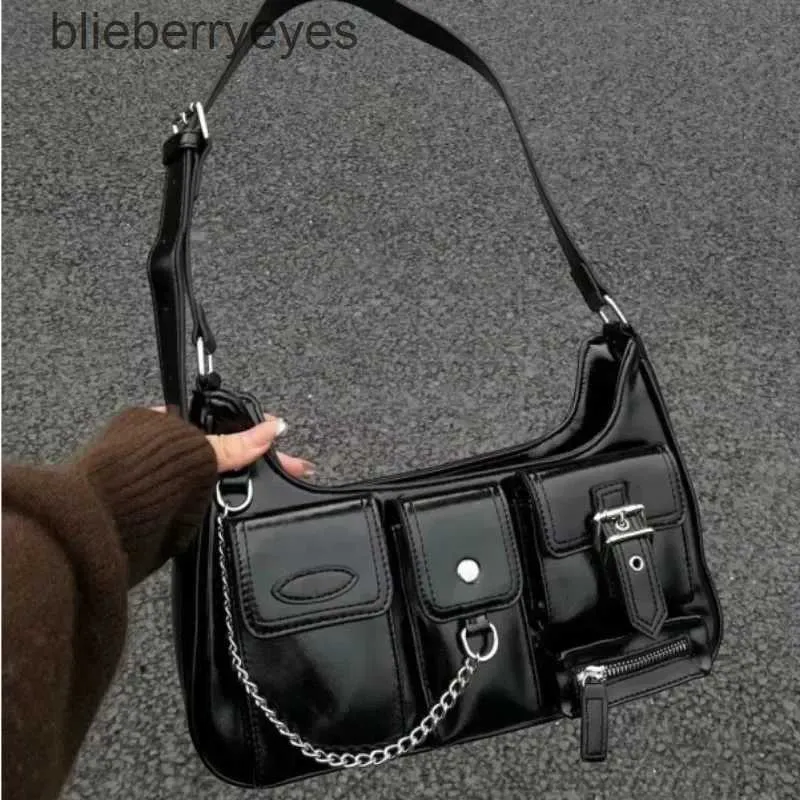 Sacs à bandouliers Richme Punk Bolso Jer Fashion 2023 Tendance Nouvelles chaînes de design Crossbody HARAJUKU Y2K PU Individuality Lamesblieberryeyes