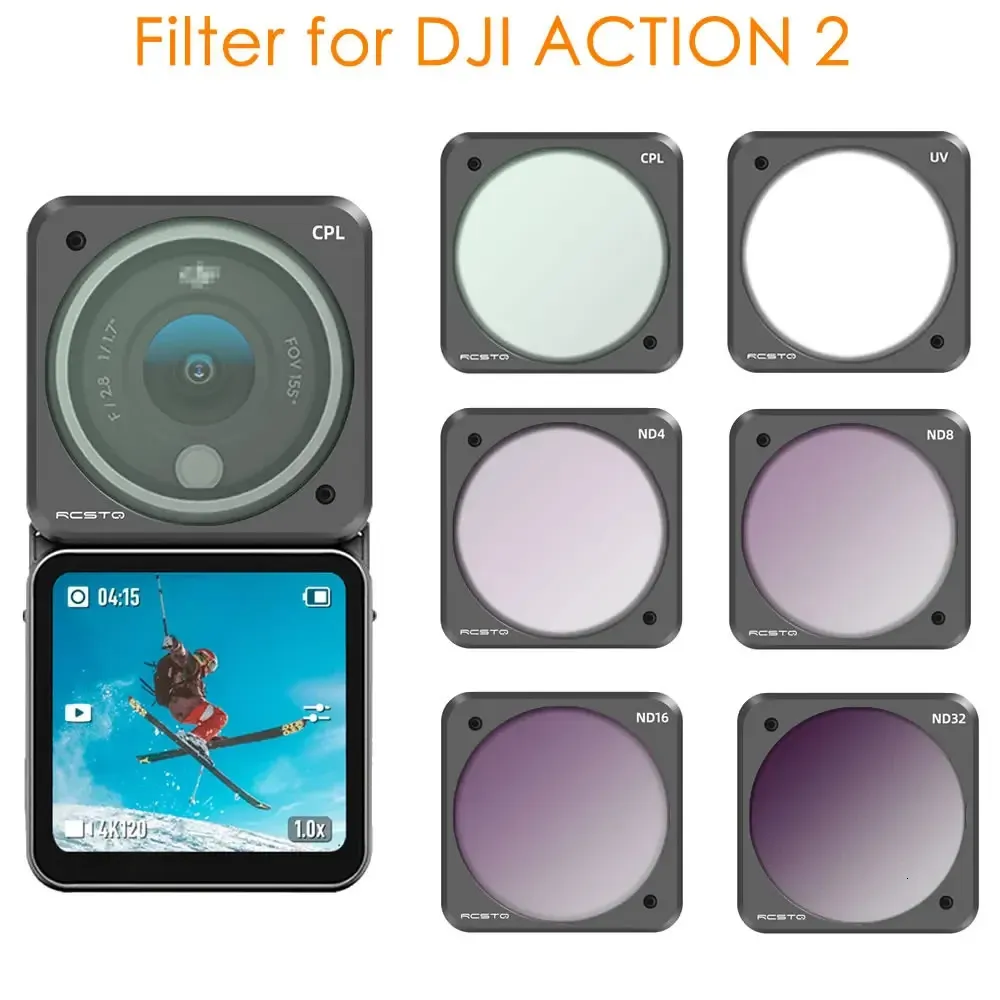 Do DJI Action 2 Filtr Camera Professional SART UV CPL ND4 ND8 ND16 ND32 SET AKCESORIA 231226