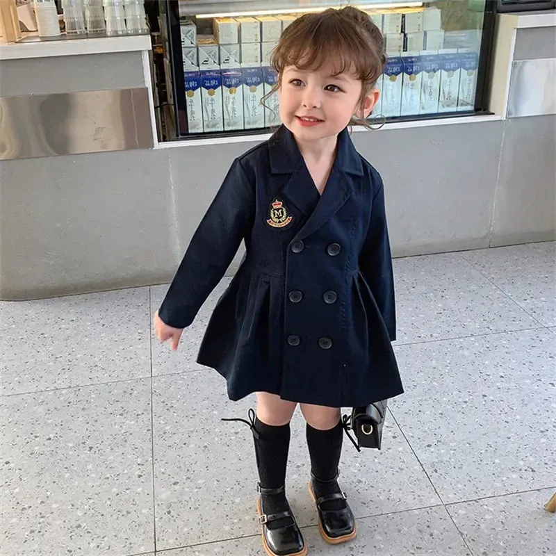 Girls Baby's Kids Coat Jacket Outwear Cotton Formal Spring Autumn Overcoat Top High Quality Uniforms Children's Clothing 231227
