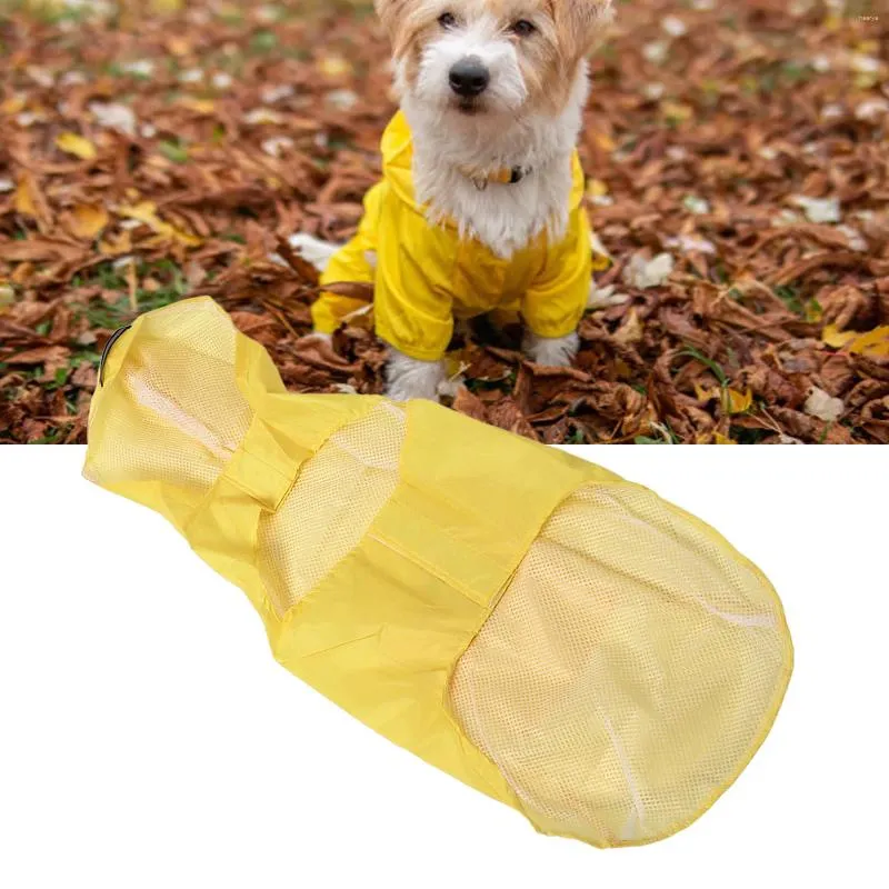 犬のアパレル黄色の反射レインコート防水防風犬フード付きレインコートペットレインジャケット屋外旅行キャンプハイキング用