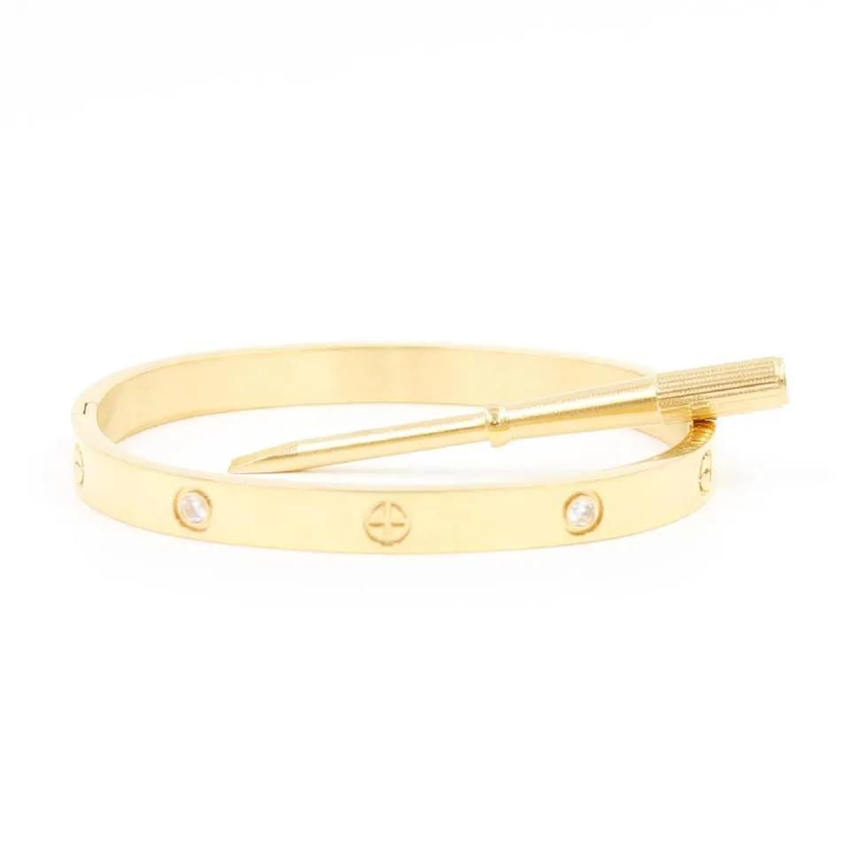 Bracciale Love Bangle in oro 18 carati che non tramonta mai misura 15-22 con sacchetto per la polvere con cacciavite marchio di lusso di alta qualità regalo per fidanzata coppia268m