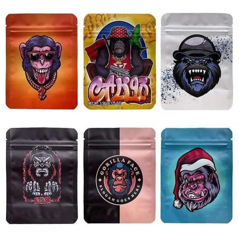 Pouch Mylar Bag 35g Lijmverpakkingszakken Geel Zwart Plastic Verpakkingsdoos Met Ritssluiting California Pakkettas Pumbi Ufdut