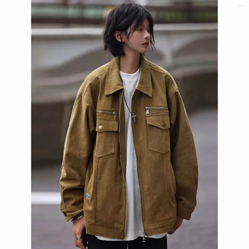 Men's Jackets Autumn American Heavy Workwear Trend Retro Multi-pocket Couple Jacket Korean Style Casual Street High-end Coat Women Aesthetic