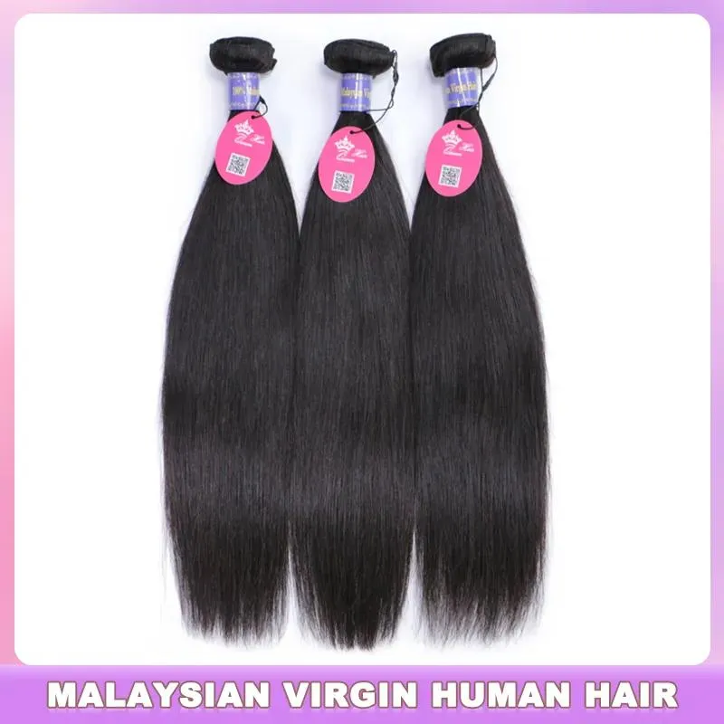 Trames Malaisiennes Vierges Humaines Cheveux Bruts Raides 08 à 28 Prix Pas Cher Extensions de Cheveux Humains Weave No Tangle Livraison Gratuite Queen Hair Produ