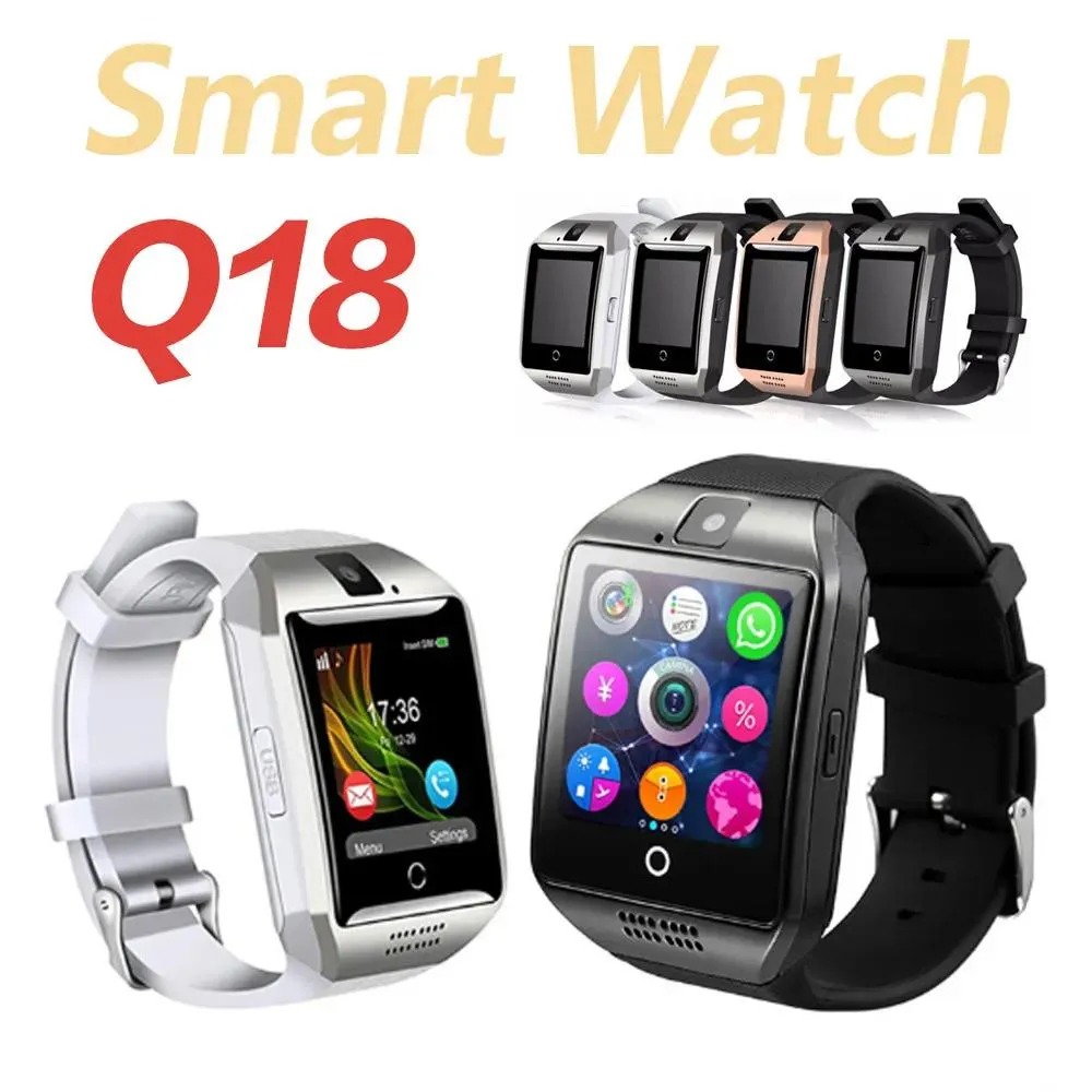 Zegarek zegarków Bluetooth Sim Sport zegarki Q18 Smart Watch z kartą TF na telefony komórkowe na Android PK V8 DZ09