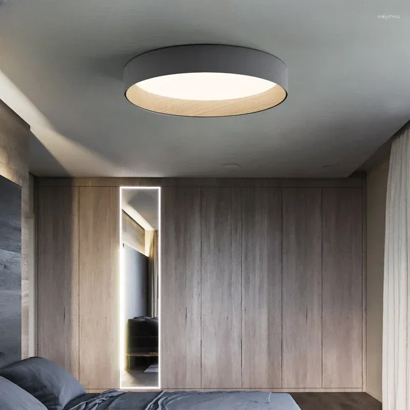 Ceiling Lights Creative Nordic Minimalist Led Light With Wood Grain For Dining Room & Study Home Indoor Lighting