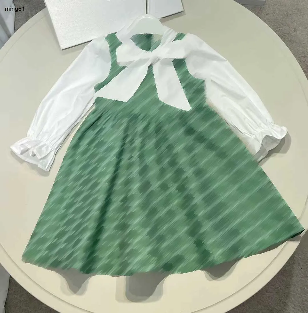 Robes de marque pour bébés filles, jupe de haute qualité, taille 110 à 160, robe à revers pour enfants, avec nœud papillon blanc, redingote pour tout-petits, Dec20