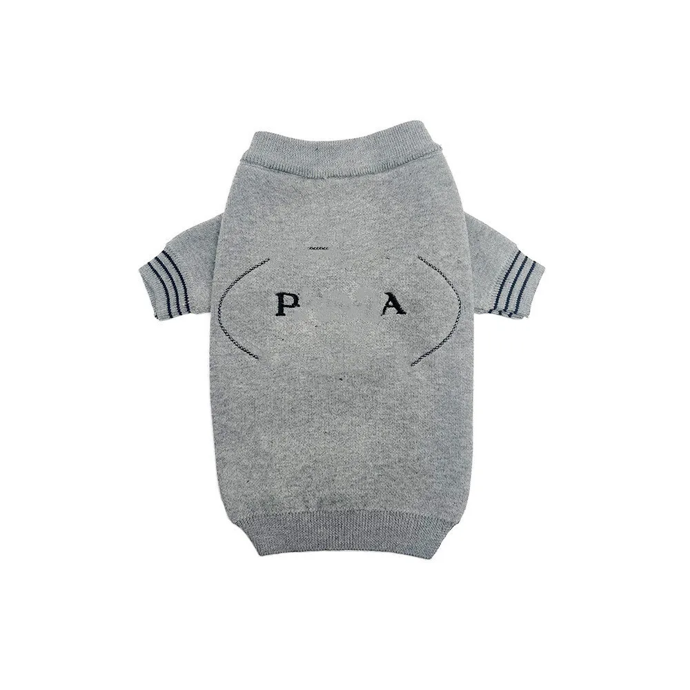 Pull de styliste gris noir pour chien et chat, pull classique d'hiver avec lettres et Logo, manteau Teddy Schnauzer pour animaux de compagnie