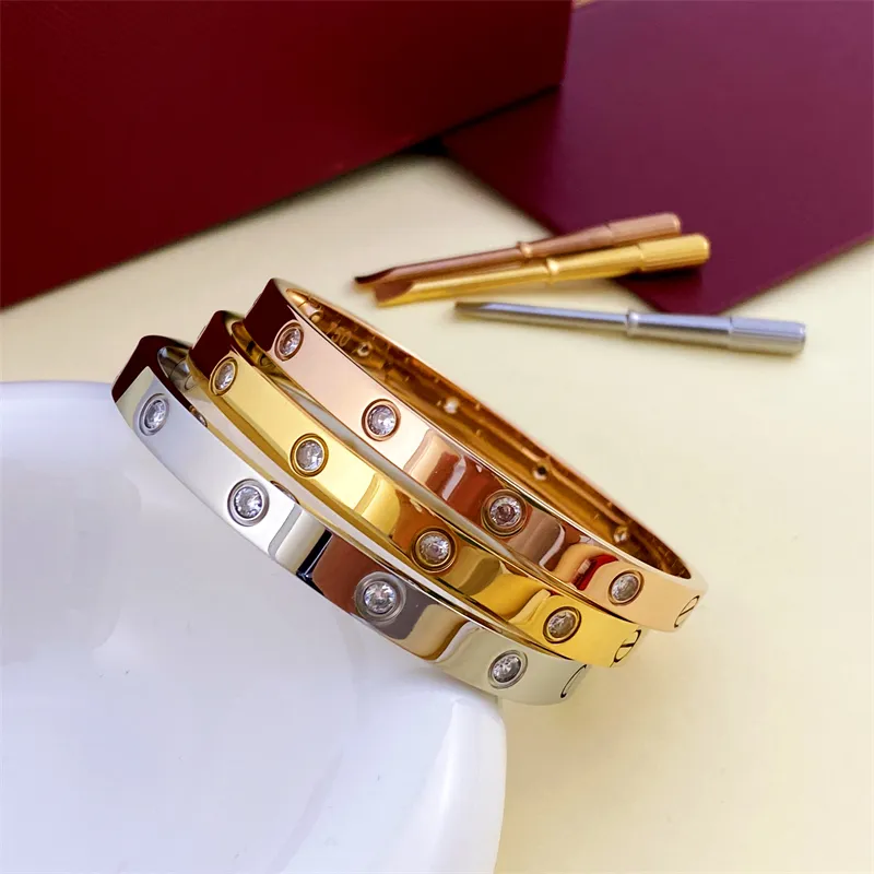 Diamants de luxe Bangles Bracelet Designer Bijoux Womans Bracelets en or Rose Gift For Women Accessoires