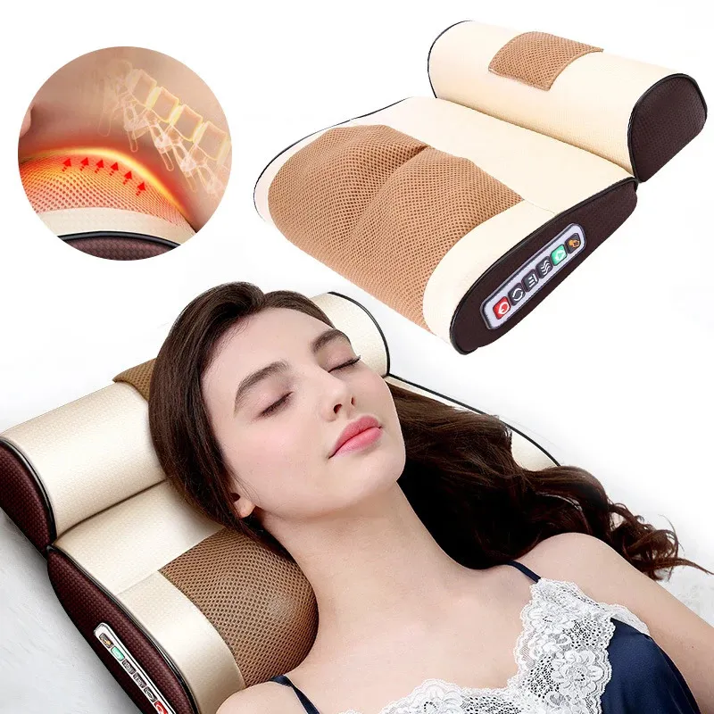 Nekmassage Kussen Elektrische Cervicale Tractie Massager Comprimeren Trillingen Relief Rugpijn Schouderpijn Lichaam Gezondheid Massager 231227