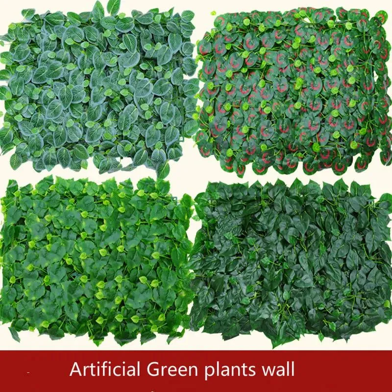 Wreaths Artificial Green plants wall Plastic fake lawn stage backdrop decorative factory wholsale artificial flower wedding arrangement