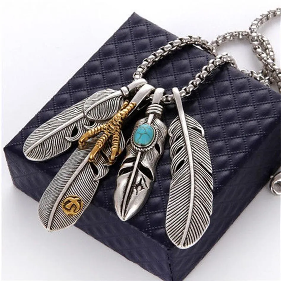 Fashion New Style Feather Eagle Claw Men And Women Hip Hop Exquisite Personality Necklace Pendant Luxury Jewelry Gift Q0531305K
