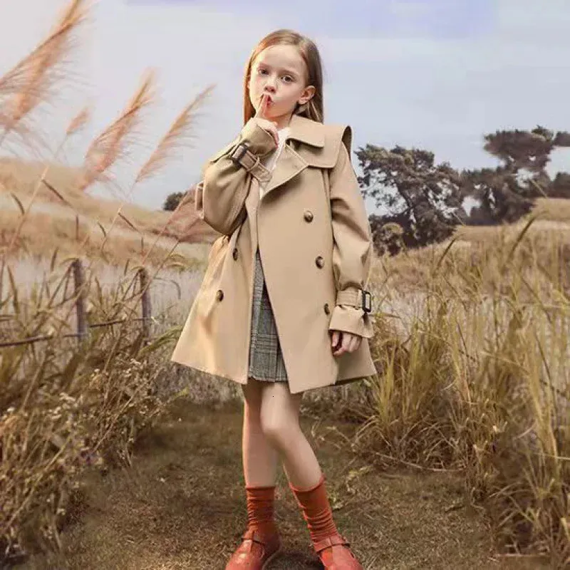 数量は多い Coat Trench Length Mid Girls Windbreaker Autumn Spring Girls
