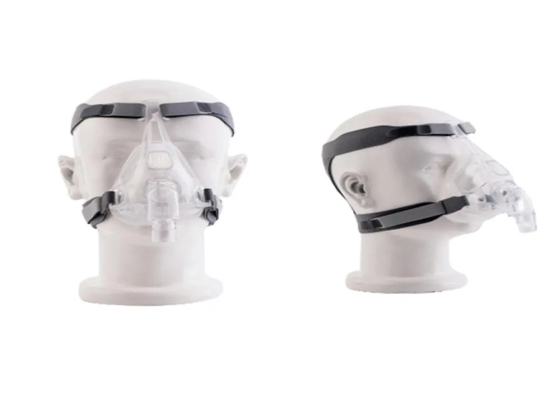 Maska maszynowa Moyeah CPAP Maska pełna twarz z regulowanym klipsem do paska na nakrycie głowy do leczenia bezdechowego leczenia bezdechowego Roztwór 3403510