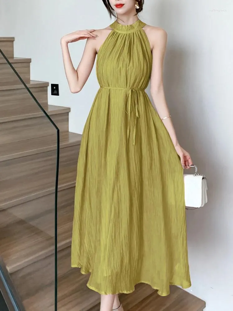 Korean Chic Halter Dress - Elegant Sleeveless Summer Midi Dress for Women, Simple Solid Party Dress, Loose Fit from Dhgate Basic & Casual Dresses - price 45.97 Korean Chic Halter Dress - Elegant Sleeveless Summer Midi Dress for Women, Simple Solid Party Dress, Loose Fit from Dhgate Basic & Casual Dresses - price 45.97