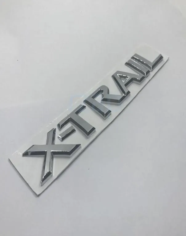 3D Car Rear Emblem Badge Chrome X Trail Letters Silver Sticker For Nissan XTrail Auto Styling4039831