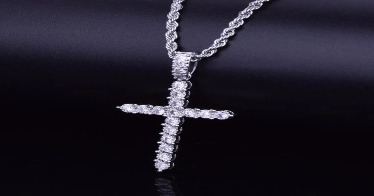 MEN039S ZAKRKCJA Naszyjnik Wisiant Naszyjnik Hip Hip Biżuteria Charm Bling Cubic Cyrcon Sain for Gift 7721146