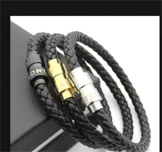 가죽 팔찌 짠 골동품 남성 검은 매력 팔찌 Pulseira Masculina Magnet Man Bangles Fashion Jewelry4738633