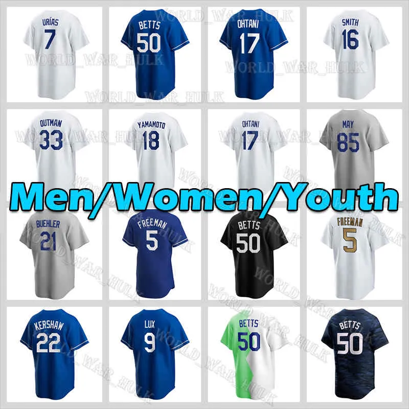 17 Shohei Ohtani Mookie Betts Dodgers Baseball Jersey 18 Yoshinobu Yamamoto 5 Freddie Freeman Walker Buehler Max Muncy Will Smith Gavin Lux Julio Urias Tony Gonsolin