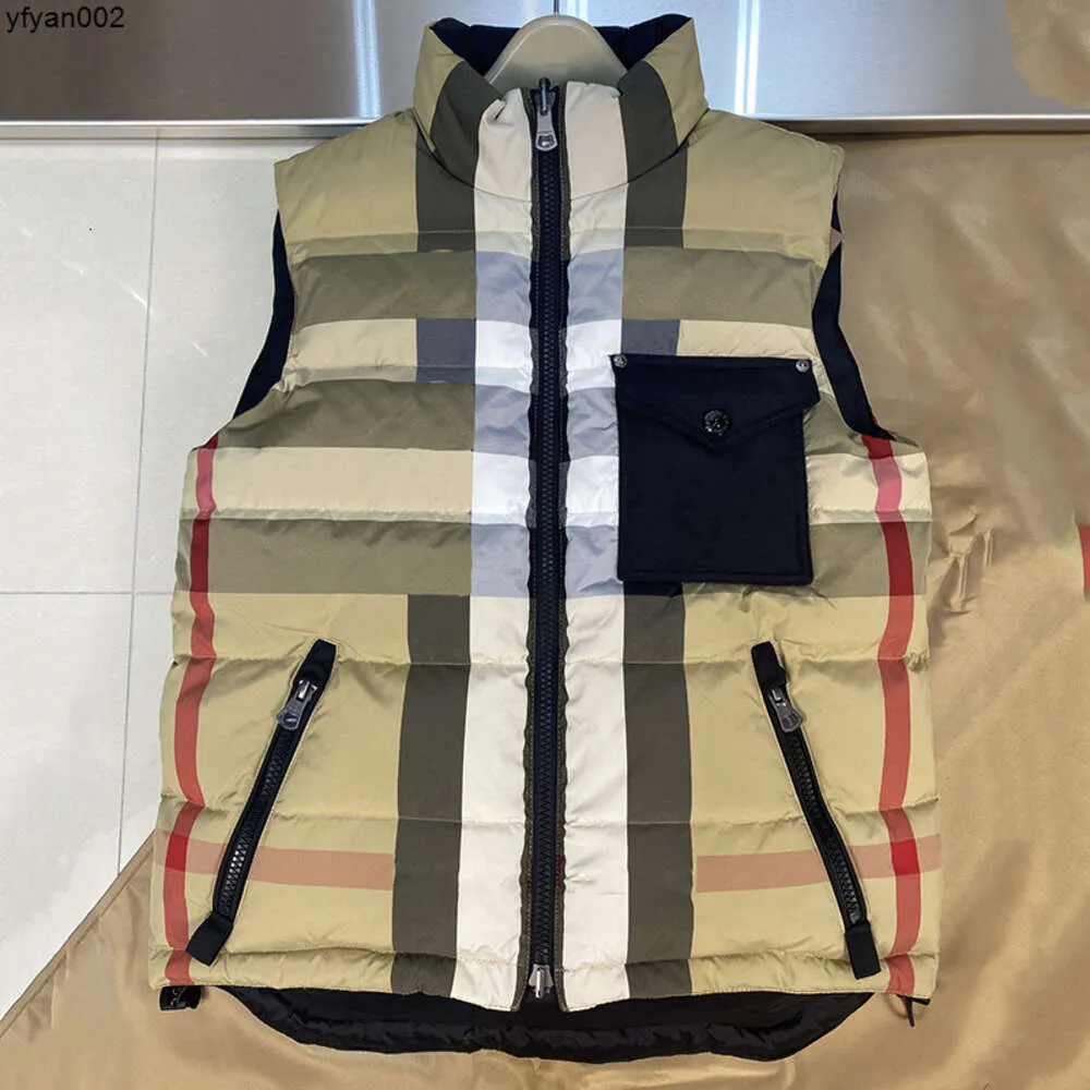 Heren wintervest Nylon vest Vesten Klassieke streep Mans jas Outdoor Warme mouwloze verenparka Uitloper