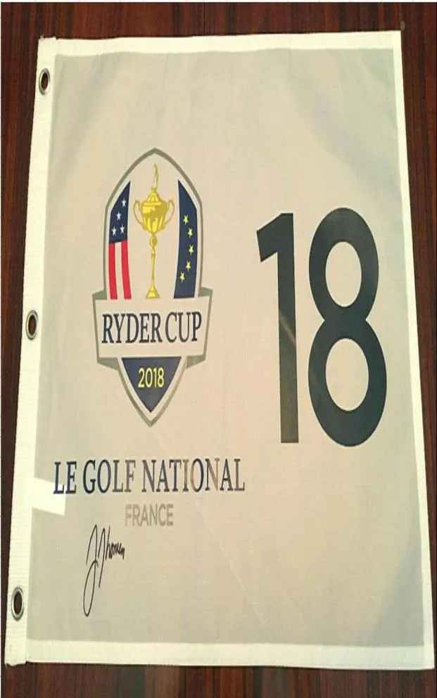 Justin Thomas 2018 Ryder Cup Collection Signed Signatured Autographed Open Masters Glof Pin Flag9792572