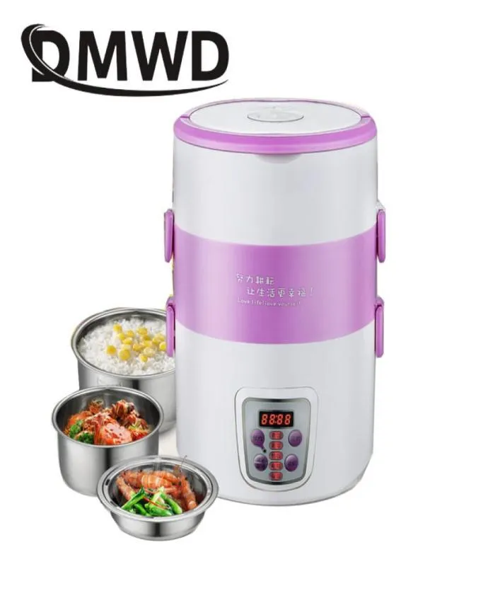 Multifunktion Electric Rice Cooker Smart möte 3 Lager Mini Rostfritt stål Uppvärmning Kocklåda Container Steamer 220V 21275501