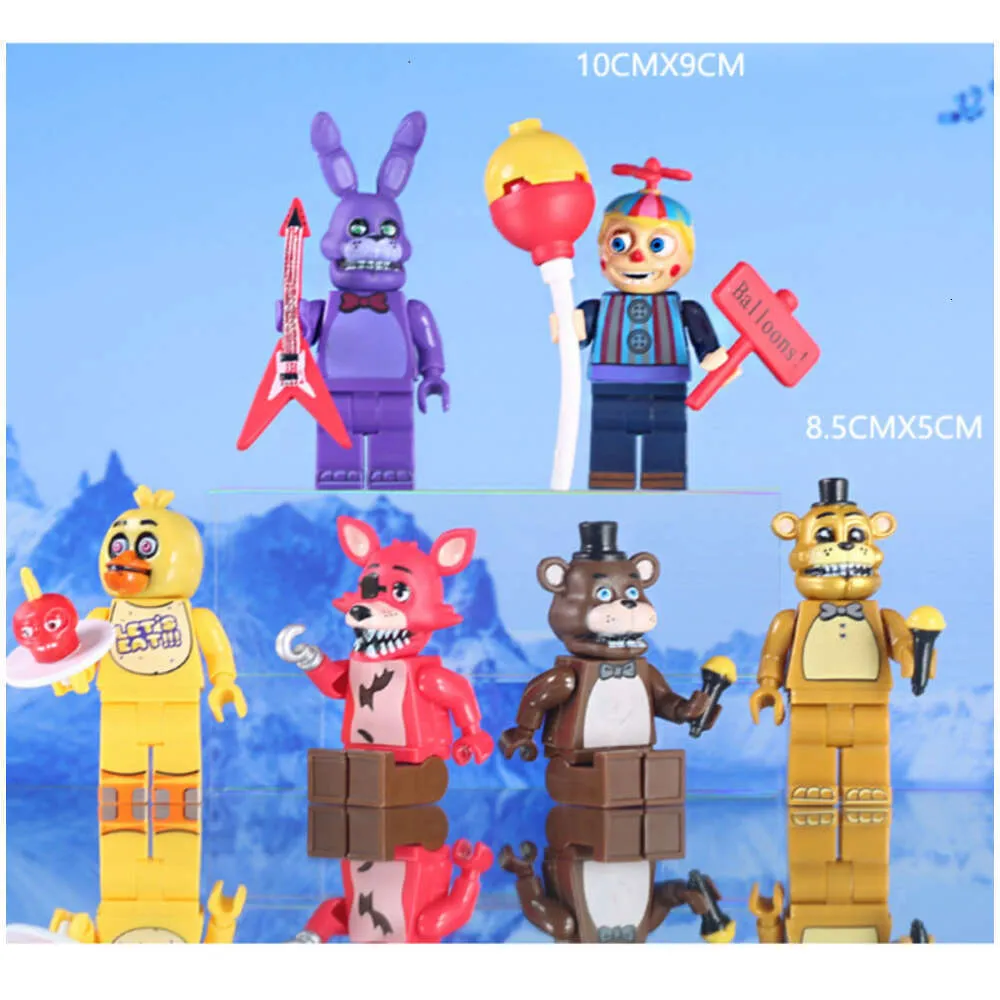 6PC/Lot Educational Builds Budowa świąteczne zabawki Pięć nocy w Freddy's Minifigs Block Mini Figure Set