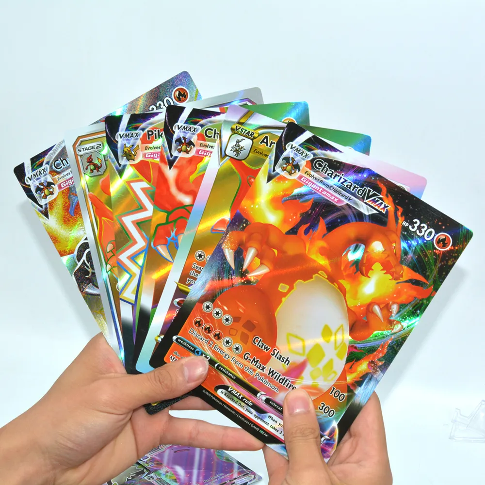 Grandes cartes Pokémon Vstar Pack surdimensionné lettres Jumbo XXL Vmax GX Arceus Pikachu Mewtwo Charizard carte arc-en-ciel Super rare