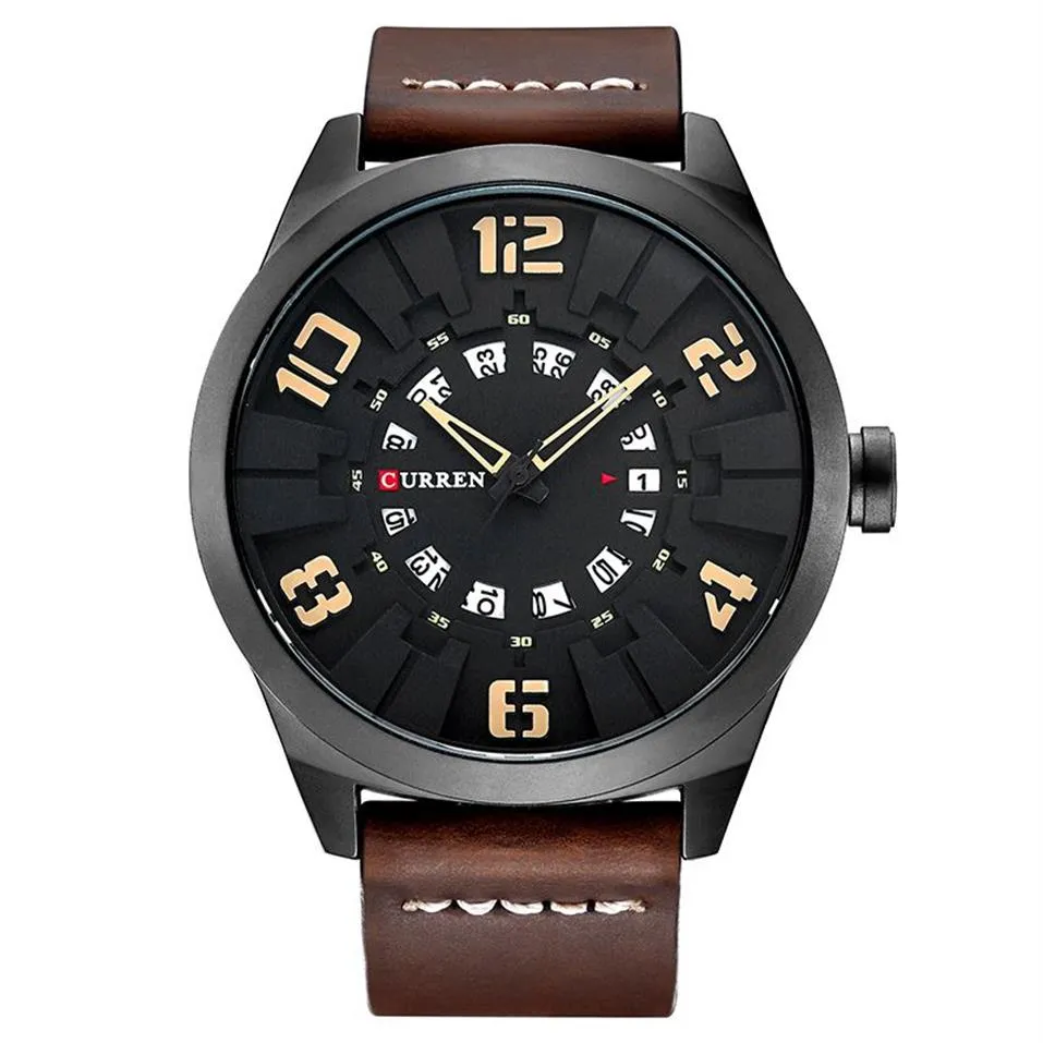 Relogio Maschulino Curren العلامة التجارية الفاخرة الرياضة عرض ساعة عرض Wristwatch Men's Quartz Watch Leathe