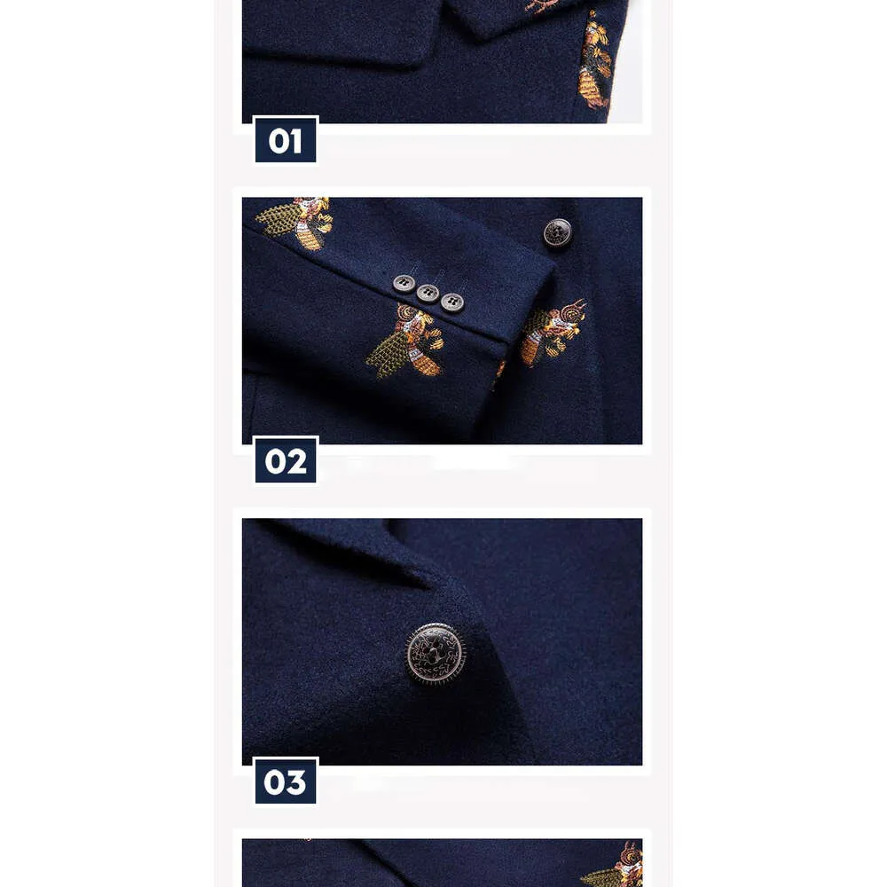 Giacca ricamata con ape di alta qualità en Giacche da uomo alla moda, da uomo, casual, slim fit, formali, da lavoro_voghion.com