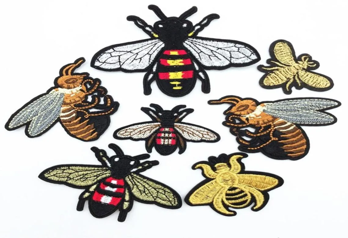 20pcs Veel ontwerp Borduren Bee Patch Naai Ijzer Op Patch Badge Stof Applique DIY craft consumeren1086190