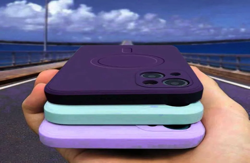 Чехлы для мобильных телефонов UTOPER Square Sile для Magsafe, магнитный чехол с беспроводной зарядкой для iPhone 13 14 12 11 Pro Max XS Mini X XR 8 pl3393440