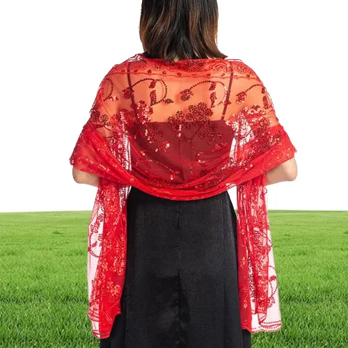 DHgate Elegant Sequined Shrug Wraps for Women Bridal Bridesmaid Long Scarf Wraps Evening Party Dress Wraps Y2001038108552 Fashion Accessories