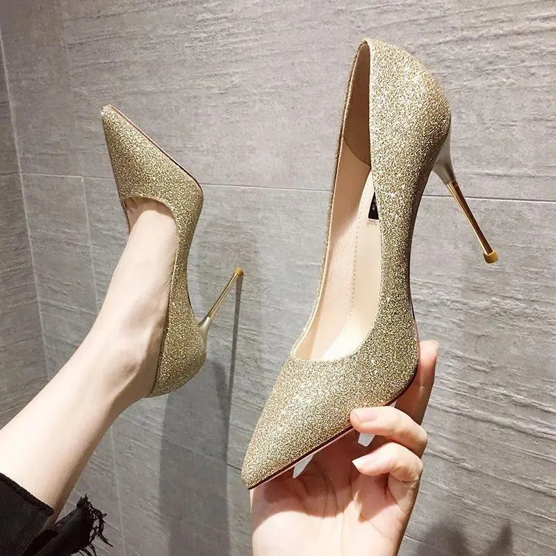 Sapatos de vestido 2023 outono ponto salto fino pegajoso borracha cor sólida alta baixa top torta coreana apontada saltos stiletto feminino único sh