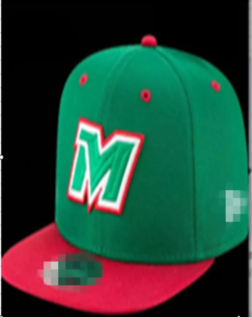 2022 Mexique Casquettes ajustées Lettre M Hip Hop Taille Chapeaux Casquettes de baseball Adulte Visière Plate Pour Hommes Femmes Entièrement Fermé H39825286