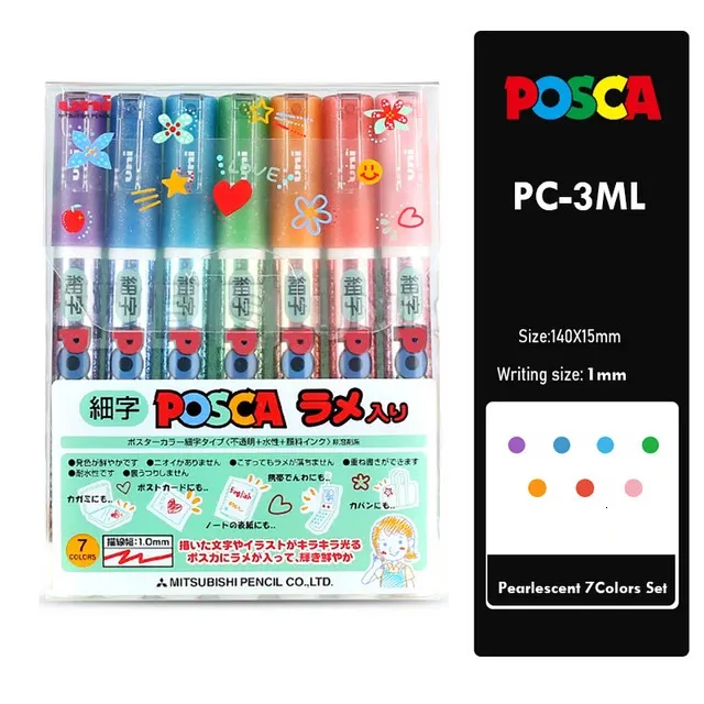 Wholesale UNI POSCA Marker Pen Set Acrylic Plumones Rotuladores PC 1M 5M 8K  17K 7/8/POP Poster Pen/Graffiti Advertisement Art 231227 From You00, $35.27